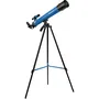 Bresser Junior 45/600 AZ Telescopio Astronómico 100x Aumentos, Trípode Ajustable, 2 Oculares, Azul