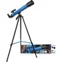 Bresser Junior 45/600 AZ Telescopio Astronómico 100x Aumentos, Trípode Ajustable, 2 Oculares, Azul