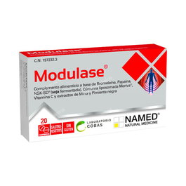 COBAS Modulase - Complemento Alimenticio con Bromelaína, Papaína, NSK-SD®, Meriva® y Vitamina C - 20 Comprimidos