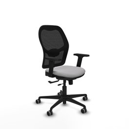 PIQUERAS Y CRESPO Silla de oficina Jorquera con mecanismo Sincro/Traslack, Gris claro y Negro