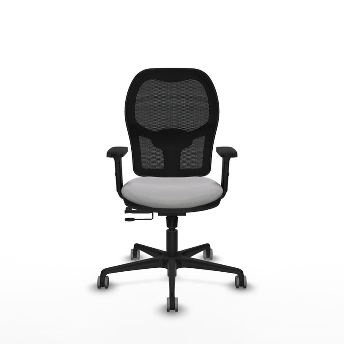 PIQUERAS Y CRESPO Silla de oficina Jorquera con mecanismo Sincro/Traslack, Gris claro y Negro