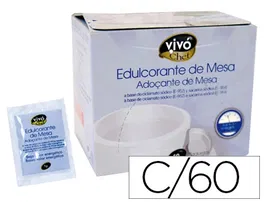 Vivochef Edulcorante de mesa fácil disolución, 60 sobres, dispensador