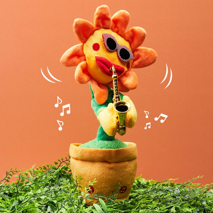 Jeux 2 momes Flor Bailarina que Repite y Baila con Música, d.13 cm; h.35 cm