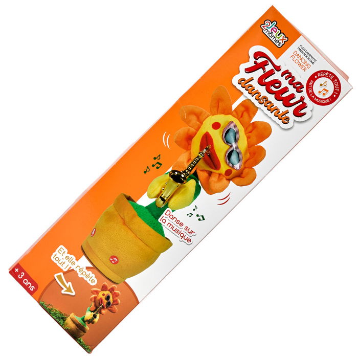 Jeux 2 momes Flor Bailarina que Repite y Baila con Música, d.13 cm; h.35 cm