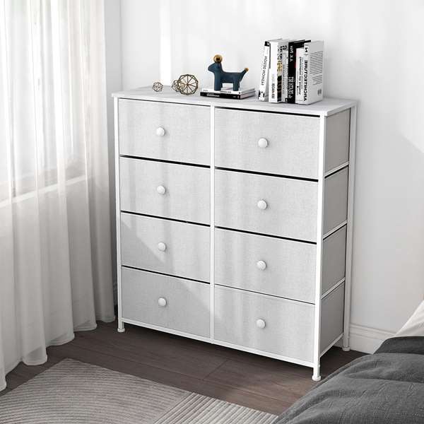 Color Baby Cómoda 8 Cajones 80x30x81 cm Blanco Mueble Infantil