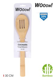 Wooow Cuchara con Agujeros de Bambú 30 cm (36 Unidades)