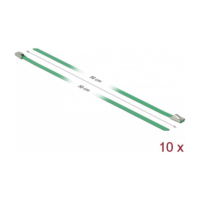 DeLOCK 18804 Bridas de acero inoxidable Verde 500 x 4,6 mm 10 unidades DeLOCK 18804 Bridas de acero inoxidable Verde 500 x 4,6 mm 10 unidades