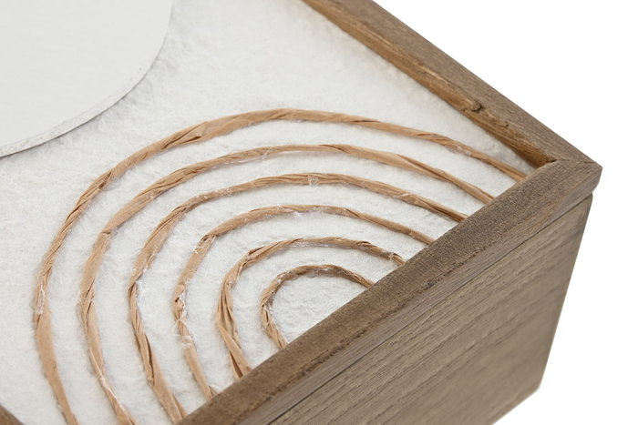 DKD Home Decor Caja Natural Blanco 16 x 8 x 16 cm (2 Unidades) Scandi