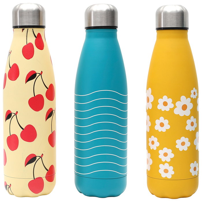 Cook Concept Termo Botella 500 Ml Pop Playa Acero Inoxidable Doble Pared Frío 18h Caliente 6h