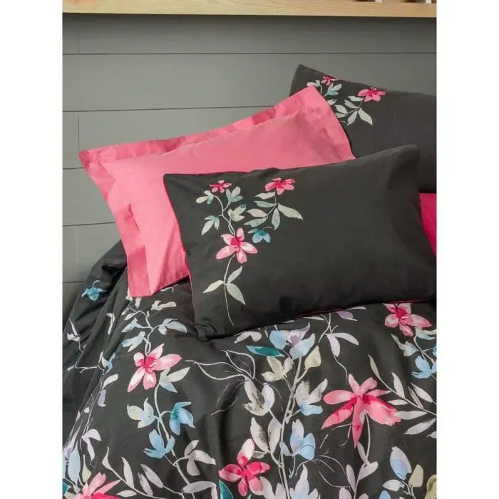 Juego de cama funda nórdica 220x240 cm + 2 fundas de almohada 60x60 cm 100% algodón Rosa