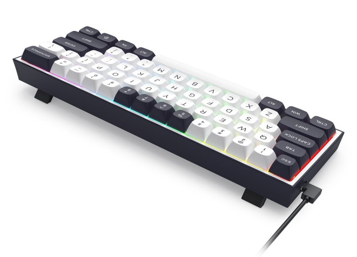 Redragon ALCOR QMK K717WB-RGB-PRO Teclado Mecánico Gaming Inalámbrico RGB 60% Blanco-Negro Layout Español Redragon ALCOR QMK K717WB-RGB-PRO Teclado Mecánico Gaming Inalámbrico RGB 60% Blanco-Negro Layout Español