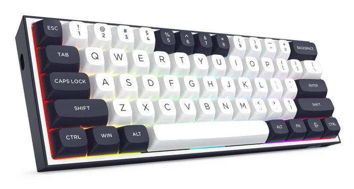 Redragon ALCOR QMK K717WB-RGB-PRO Teclado Mecánico Gaming Inalámbrico RGB 60% Blanco-Negro Layout Español Redragon ALCOR QMK K717WB-RGB-PRO Teclado Mecánico Gaming Inalámbrico RGB 60% Blanco-Negro Layout Español
