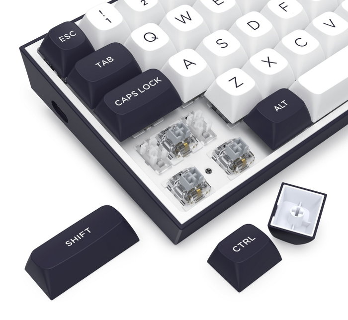 Redragon ALCOR QMK K717WB-RGB-PRO Teclado Mecánico Gaming Inalámbrico RGB 60% Blanco-Negro Layout Español Redragon ALCOR QMK K717WB-RGB-PRO Teclado Mecánico Gaming Inalámbrico RGB 60% Blanco-Negro Layout Español