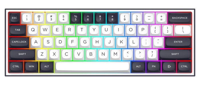 Redragon ALCOR QMK K717WB-RGB-PRO Teclado Mecánico Gaming Inalámbrico RGB 60% Blanco-Negro Layout Español Redragon ALCOR QMK K717WB-RGB-PRO Teclado Mecánico Gaming Inalámbrico RGB 60% Blanco-Negro Layout Español