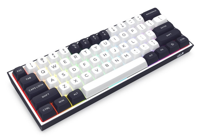 Redragon ALCOR QMK K717WB-RGB-PRO Teclado Mecánico Gaming Inalámbrico RGB 60% Blanco-Negro Layout Español Redragon ALCOR QMK K717WB-RGB-PRO Teclado Mecánico Gaming Inalámbrico RGB 60% Blanco-Negro Layout Español