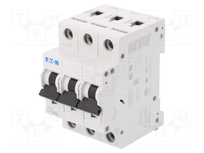 EATON ELECTRIC FAZ-K40/3 Interruptor magnetotérmico 3 polos 40A 15kA EATON ELECTRIC FAZ-K40/3 Interruptor magnetotérmico 3 polos 40A 15kA