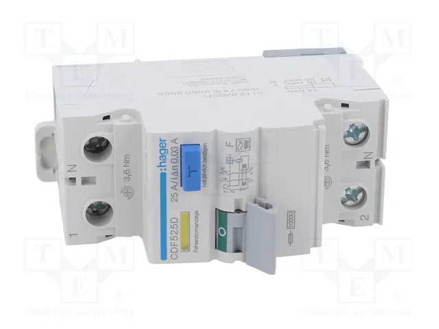HAGER Interruptor diferencial 25A 30mA 1+N