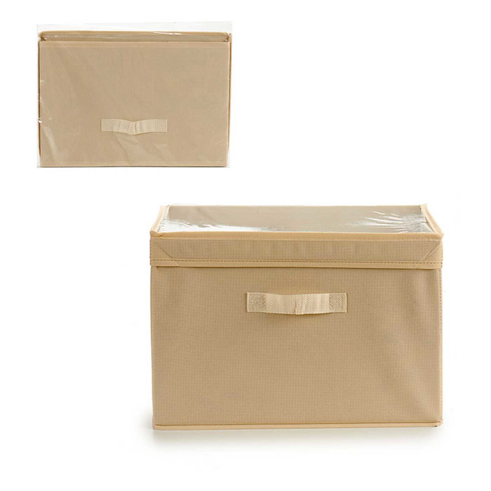 Kipit Caja Plegable de TNT 38x25x25 cm, 20 Litros, Surtido Colores Beige/Gris/Marrón (Set de 24)