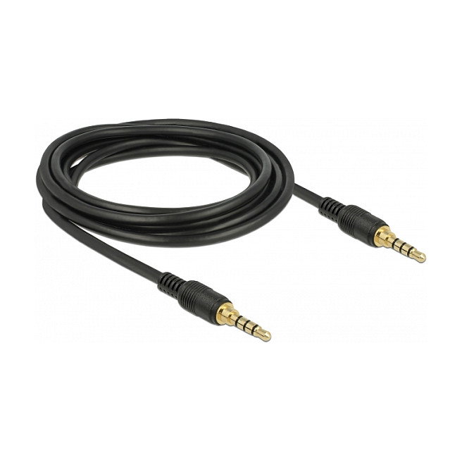 DeLOCK 85601 Cable de audio 3,5 mm 4 Pin de macho a macho, 3 m, Negro