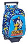 Safta Mochila Escolar Sonic 'Speed' con Carro 26x34x11cm Azul para Niños