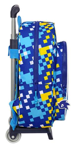 Safta Mochila Escolar Sonic 'Speed' con Carro 26x34x11cm Azul para Niños