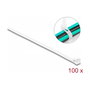 DeLOCK Bridas para cables reutilizables 200 x 7,2 mm - 100 unidades, blanco