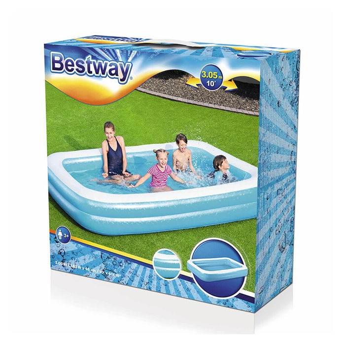 Bestway Piscina Hinchable 2 Camaras Rectangular 305x183x46 cm +3 Años Jardin 54150