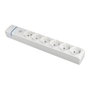 Solera - Base múltiple de 6 tomas 2P+T con interruptor luminoso, máximo 3680W, 250V 16A, grado IP20, color blanco, material policarbonato, para fijación en pared