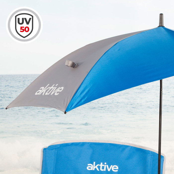 AKTIVE Silla de playa plegable con sombrilla AKTIVE Silla de playa plegable con sombrilla