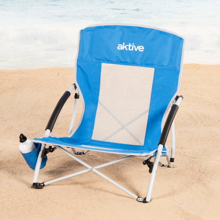 AKTIVE Silla de playa plegable con sombrilla AKTIVE Silla de playa plegable con sombrilla