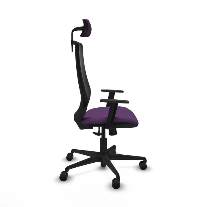 PIQUERAS Y CRESPO Silla de oficina Mardos con mecanismo Sincro, Tela Morada y Malla Negra PIQUERAS Y CRESPO Silla de oficina Mardos con mecanismo Sincro, Tela Morada y Malla Negra