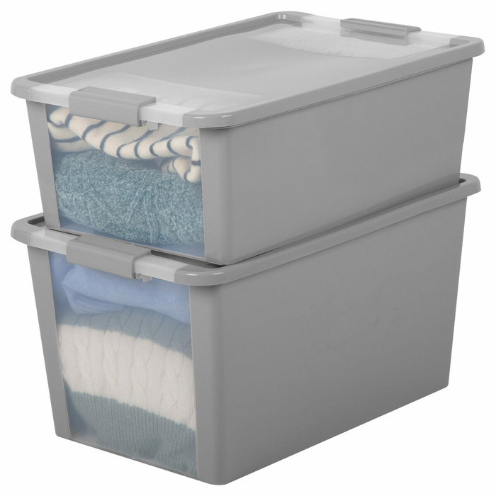 Caja de Almacenaje Curver Gris Plástico 26 L 55 x 19 x 35 cm (7 Unidades)