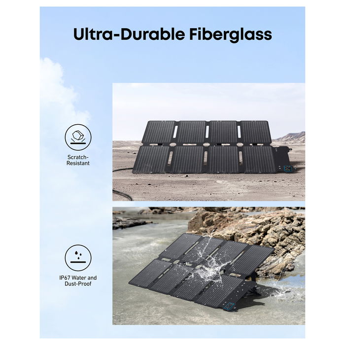 Anker SOLIX 100W Panel Solar Plegable Monocristalino Negro IP67 Anker SOLIX 100W Panel Solar Plegable Monocristalino Negro IP67