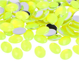 Innspiro Gemas Decorativas Acrílicas Ovaladas Amarillo Fluor 13x18mm 500u