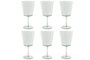 DKD Home Decor Set de 6 Copas de Cristal Bubbles Garbo Verde 380ml