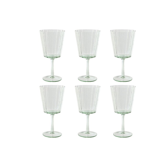 DKD Home Decor Set de 6 Copas de Cristal Bubbles Garbo Verde 380ml DKD Home Decor Set de 6 Copas de Cristal Bubbles Garbo Verde 380ml