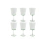 DKD Home Decor Set de 6 Copas de Cristal Bubbles Garbo Verde 380ml