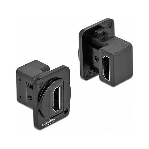 DeLOCK Módulo HDMI-A tipo D con ángulo de 90° hembra a hembra, Negro DeLOCK Módulo HDMI-A tipo D con ángulo de 90° hembra a hembra, Negro