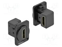DeLOCK Módulo HDMI-A tipo D con ángulo de 90° hembra a hembra, Negro