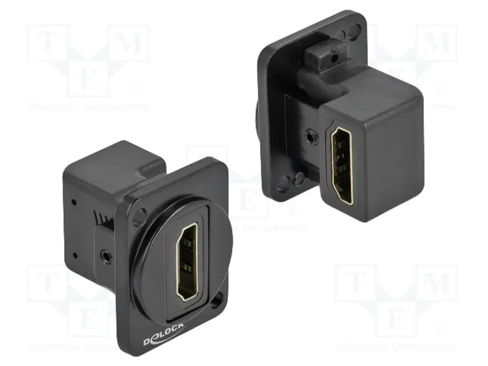 DeLOCK Módulo HDMI-A tipo D con ángulo de 90° hembra a hembra, Negro DeLOCK Módulo HDMI-A tipo D con ángulo de 90° hembra a hembra, Negro