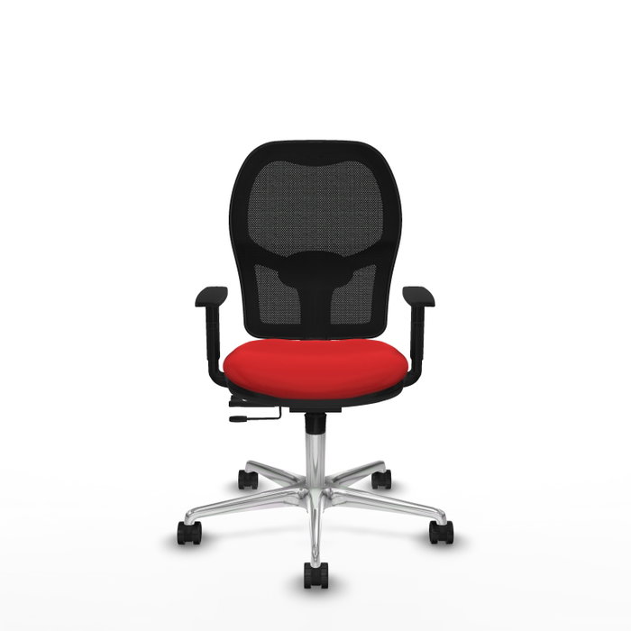 PIQUERAS Y CRESPO Silla de oficina Jorquera con mecanismo Sincro/Traslack, Similpiel Rojo y Malla Negro PIQUERAS Y CRESPO Silla de oficina Jorquera con mecanismo Sincro/Traslack, Similpiel Rojo y Malla Negro