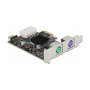 DeLOCK Tarjeta PCI Express x1 a 2 x PS/2 y USB, PCIe 1.0a, Factor de Forma Bajo Perfil, Conectores Hembra Derechos, Plug and Play, Compatible con Windows y Linux