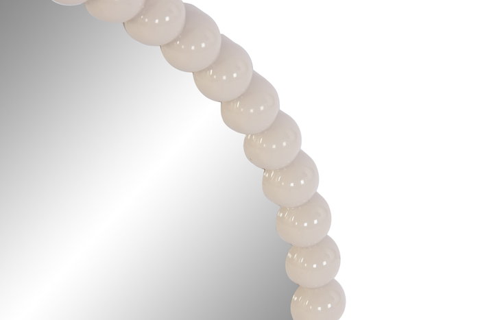 DKD Home Decor Espejo de Pared con Bolitas, Granate y Beige, 42,5x42,5 cm (Pack de 8)