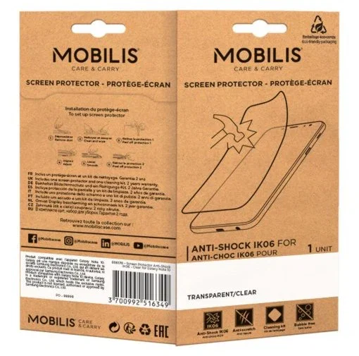 Mobilis 036255 Protector de Pantalla Transparente 5H Antibacteriano Resistente a Rayones y Golpes para Honeywell EDA52 EDA56 EDA57