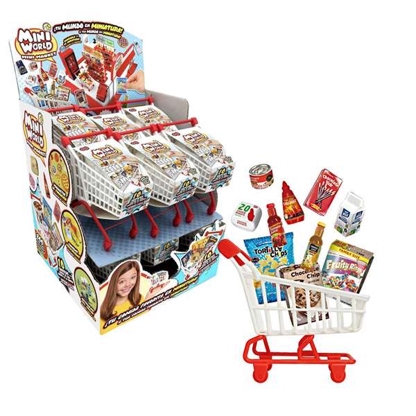 Bizak Carrito de la Compra Mini World con 10 Accesorios Sorpresa, Modelos Surtidos, Idioma Español Bizak Carrito de la Compra Mini World con 10 Accesorios Sorpresa, Modelos Surtidos, Idioma Español