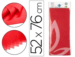Liderpapel Papel de Seda Rojo 52x76cm 18g/m2 Bolsa 5 Hojas