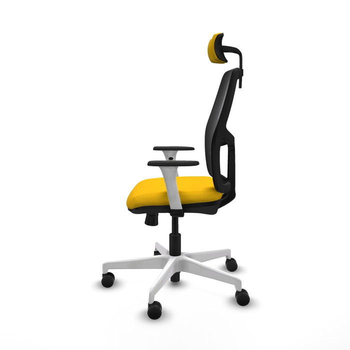PIQUERAS Y CRESPO - Silla escritorio femenina Alfera con brazos ByN, mecanismo Sincro/Traslack, cabecero 2D, apoyo lumbar 1D y respaldo fijo, estilo industrial y cómoda. PIQUERAS Y CRESPO - Silla escritorio femenina Alfera con brazos ByN, mecanismo Sincro/Traslack, cabecero 2D, apoyo lumbar 1D y respaldo fijo, estilo industrial y cómoda.