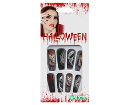 Atosa Uñas Postizas Halloween con Diseños de Terror Variados