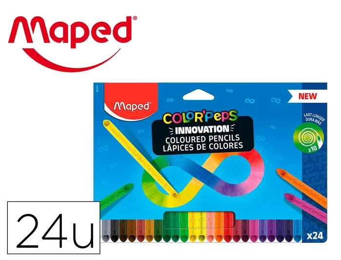 Maped Color'Peps Infinity Estuche de 24 Lápices de Colores Surtidos Maped Color'Peps Infinity Estuche de 24 Lápices de Colores Surtidos