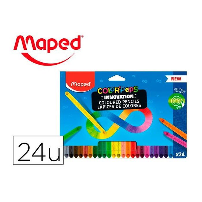 Maped Color'Peps Infinity Estuche de 24 Lápices de Colores Surtidos Maped Color'Peps Infinity Estuche de 24 Lápices de Colores Surtidos